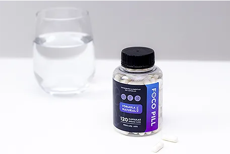 Para assegurar a absorção ideal dos nutrientes e manter o corpo adequadamente hidratado, é essencial tomar as cápsulas de Foco Pill com um copo de água cheio e consumir pelo menos 2 litros de água diariamente.